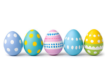 Fototapeta premium Colorful easter eggs collection isolated on white background