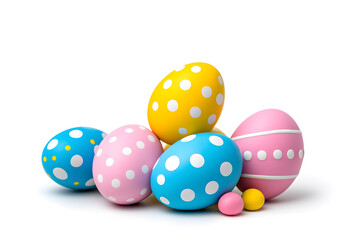 Obraz premium Colorful easter eggs collection isolated on white background