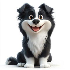 Fototapeta premium Happy Animated Dog With Large Expressive Eyes and Fluffy Fur