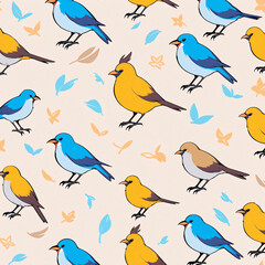 seamless pattern with birds