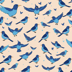 Fototapeta premium seamless pattern of birds
