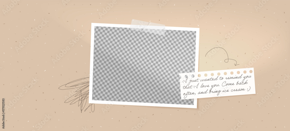 Aufkleber frame photo template mockup with vintage tape and sticker. square polaroid design on white backgroun
