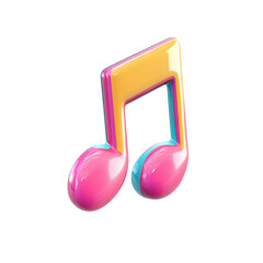 Music Note Icon for Creative Designs and Music Applications on Transparent Background