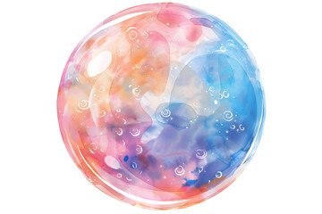 Soap bubble watercolor cut out isolated on white