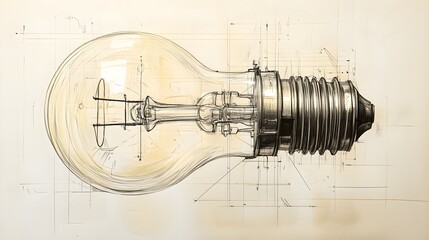A clean technical sketch of a lightbulb filament on a white background.