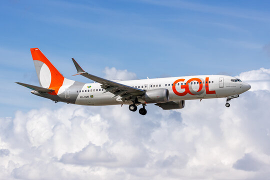 GOL Boeing 737-8 MAX airplane at Miami Airport in the United States