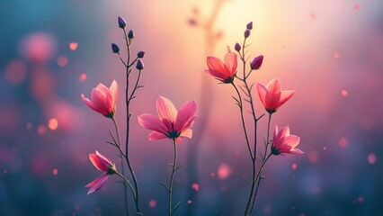 Beautiful floral background with flowers. Vector illustration for your design. Generated by AI