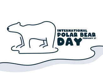 International Polar Bear Day. February 27. Line design. Abstract background. Poster, banner, card, background.