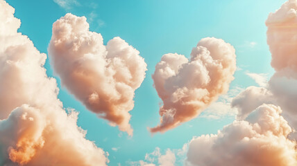 A heart-shaped cloud formation in the sky
