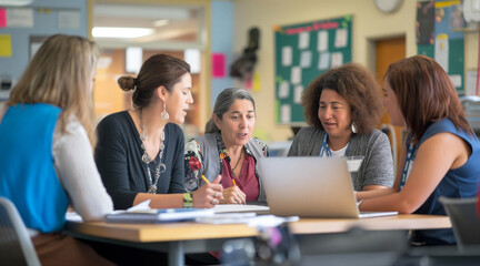 Diverse Group of Educators Collaborating for Inclusive Education Strategies