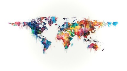 Obraz premium Universal marketplace showcasing global connectivity through vibrant artwork and technology