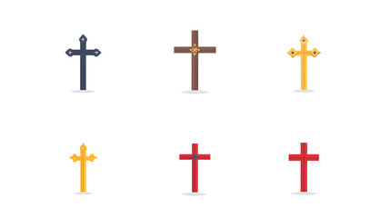 Obraz premium Modern Christian cross and Christ icon designs with traditional spiritual symbolism 