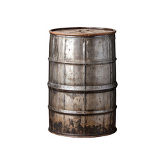Fototapeta premium Vintage Metal Barrel: Rustic Charm 