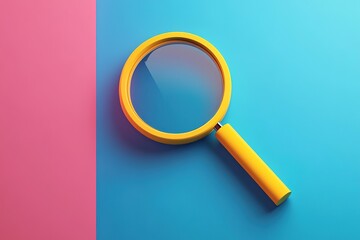 magnifying glass on blue background
