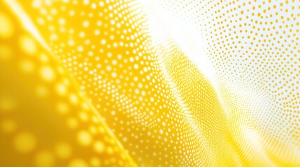 Abstract yellow swirling pattern with dotted texture and bright light.