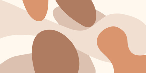 Artistic illustration. In beige shades with geometric shapes drawn by hand