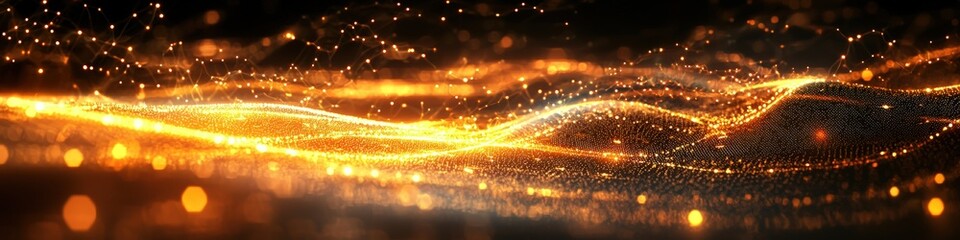 Abstract glowing lines forming a stock market graph.