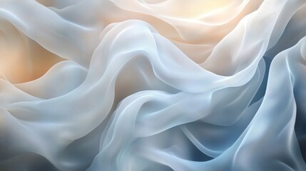 Obraz premium Draped Sheer Fabric in Soft Blue Hues
