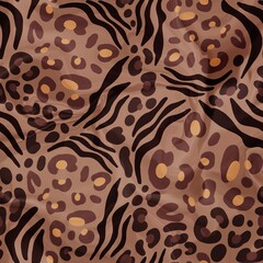 Seamless Hand Drawing Abstract Watercolor Leopard Cheetah Skin Pattern Tie Dye Gradient Background