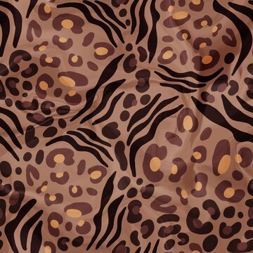 Seamless Hand Drawing Abstract Watercolor Leopard Cheetah Skin Pattern Tie Dye Gradient Background