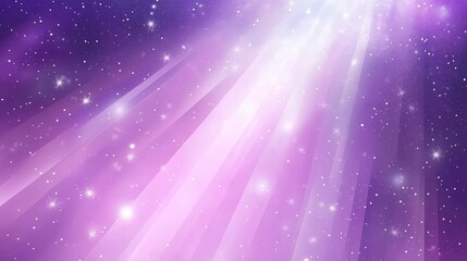 Fototapeta premium Ethereal Purple Cosmic Background with Starry Sky and Light Rays Shining Through the Universe