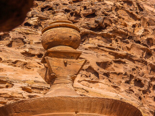 Petra, Jordan : ancient Monastery building in Petra (Ad Deir) one of the Seven Wonders of the World (historical place in Arab countries)