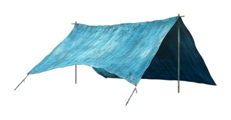 Lightweight Beach Tarp for Sun Protection Isolated on White Background