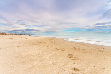 Port of Sagunt beach Spain Valencia in winter