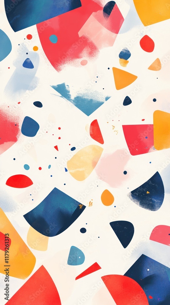 Poster abstract colorful shapes wallpaper: a vibrant digital artwork featuring an array of geometric shapes