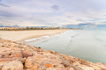 Port of Sagunt beach Spain Valencia in winter