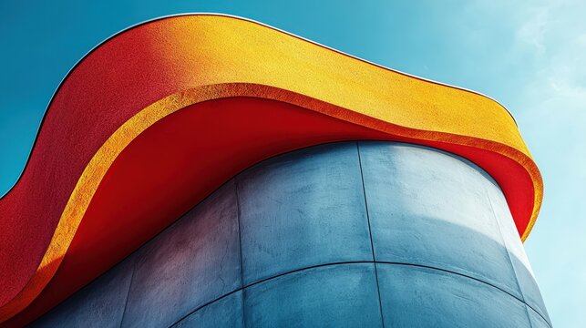 Contemporary office closeup fragment abstract modern curve architecture