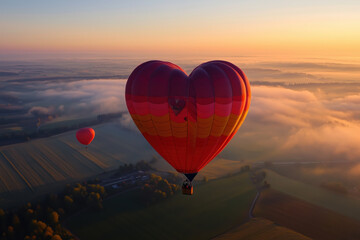 Obraz premium colorful heart-shaped balloon