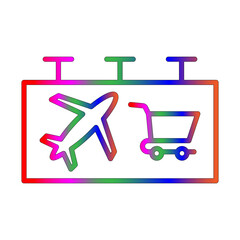 Airport Retail line gradient icon