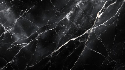 Elegant Black Marble Texture: A High-Resolution Image of Polished Black Marble with Intricate White Veining