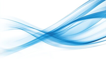 Fototapeta premium Soft blue streaks weaving through a white canvas, forming a fluid, high-tech visual.