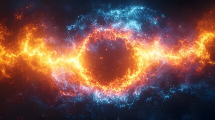 Mesmerizing Abstract Mandala of Electric Currents in Spectrum of Bright Colors