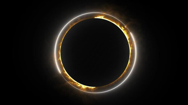 neon sphere, spiral loop border frame, optical rays, golden color, swirling stripes, and progress effects for disco visuals