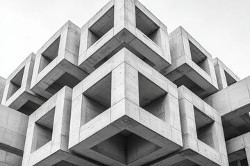 Geometric architecture detail modern concrete structure building abstract architecture