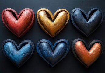 Fototapeta premium A Group of Colorful Hearts