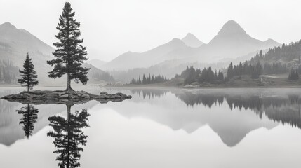 White Noise Nature Wallpaper – Black and White Aesthetics, Minimalism, Tranquility, and Visual Serenity