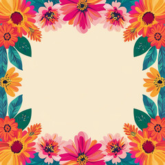 Floral Celebration Bright and colorful floral illustrations symbolizing womens strength and beauty