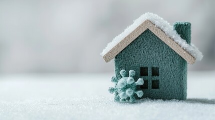Cozy House Model with Snow and Virus Representation