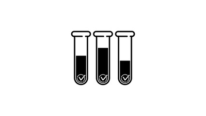 Clinical Analysis Symbol, Black Isolated Silhouette