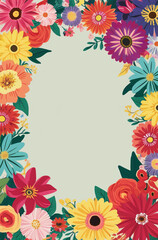 Obraz premium Floral Celebration Bright and colorful floral illustrations symbolizing womens strength and beauty