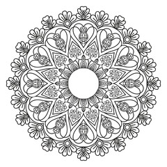 lace ornament Color Mandala Indian and Chinese Floral Vector