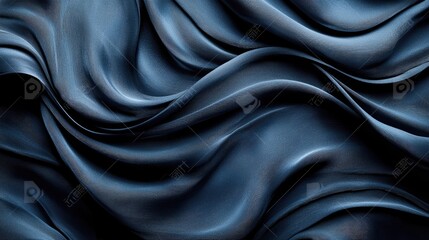 Obraz premium Abstract Blue Silk Fabric Texture: Elegant and Smooth Waves Background