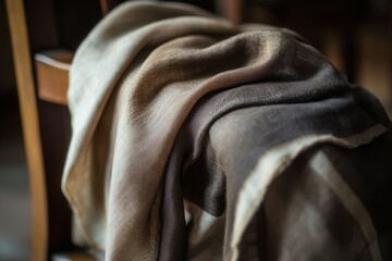 Obraz premium Luxurious soft brown and beige fabric drape for interior design and textiles.