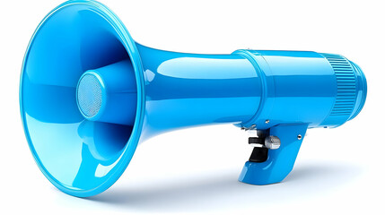 Blue Megaphone Amplifies Sound Waves with Powerful Projection and Clear Audio