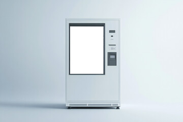 Blank white vending machine mockup, isolated, 3d rendering. Empty automatic vendor.	
