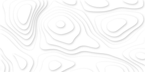 Abstract White Paper cut background. Modern 3d Paper cut background. Geometric map relief texture with curved layers and shadow. Topographic canyon map light relief texture. Vector illustration.